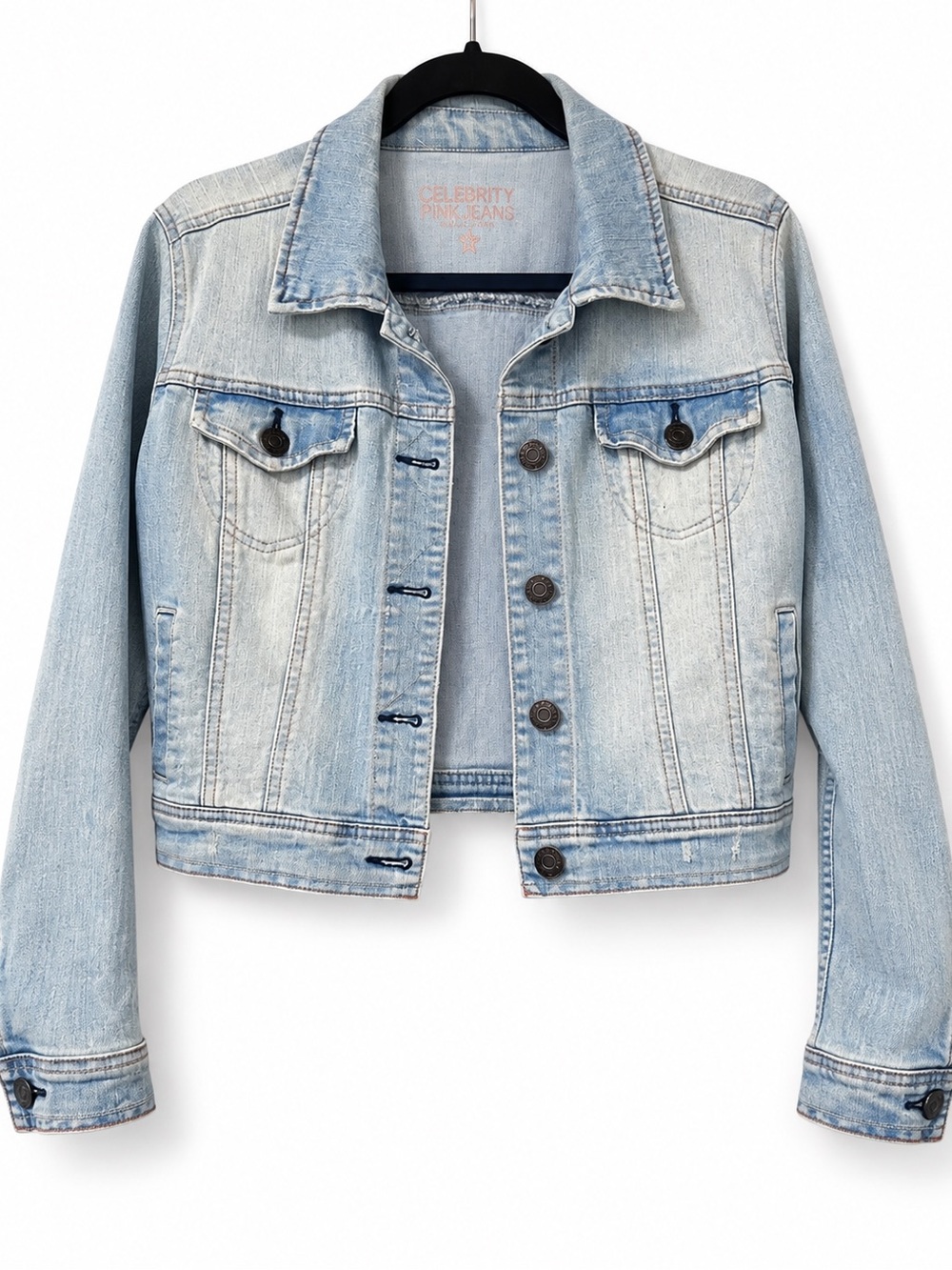 Celebrity Pink Jeans Women’s Light Wash Denim Jacket Size M